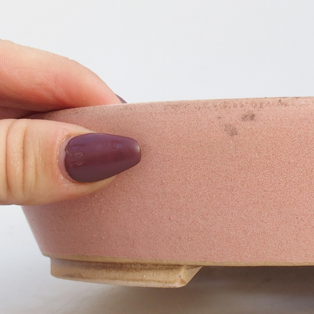 Bol à bonsaï en céramique 18,5 x 16,5 x 4 cm, rose