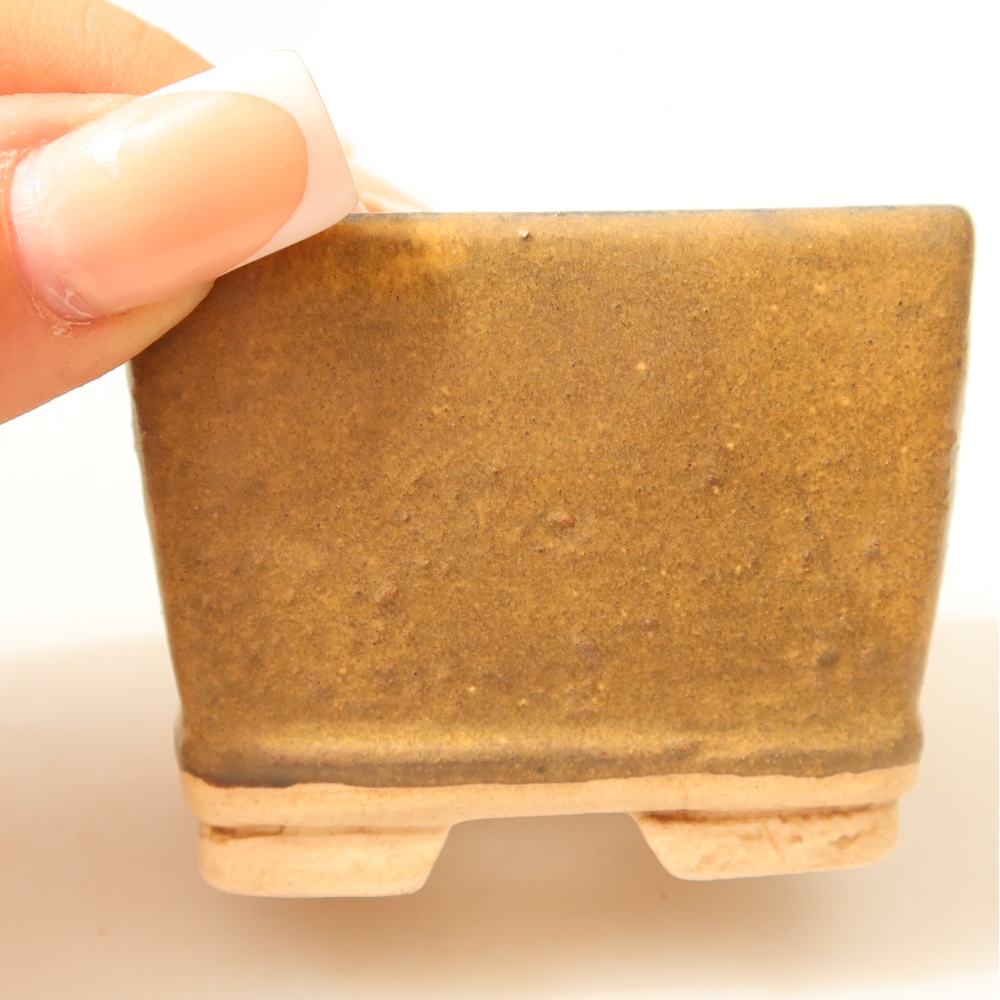 Pot à bonsaï en céramique 6 x 6 x 5 cm, couleur bleue