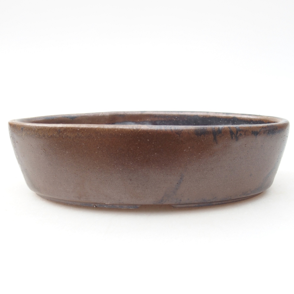 Bol à bonsaï en céramique 16,5 x 11,5 x 4,5 cm, brun