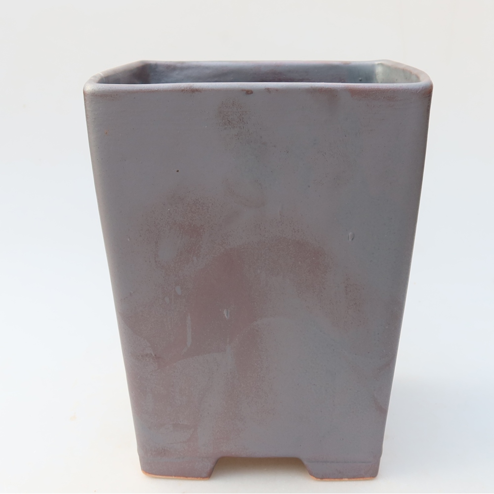 Bol à bonsaï en céramique 15 x 15 x 19,5 cm, couleur métal