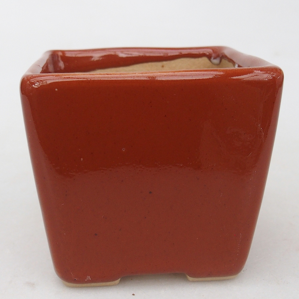 Bol à bonsaï en céramique 7,5 x 7,5 x 7 cm, brun
