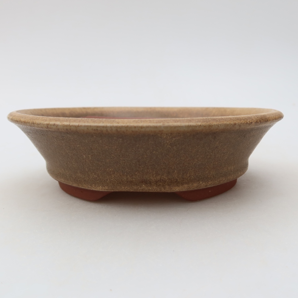 Bol à bonsaï en céramique 15 x 15 x 4,5 cm, brun