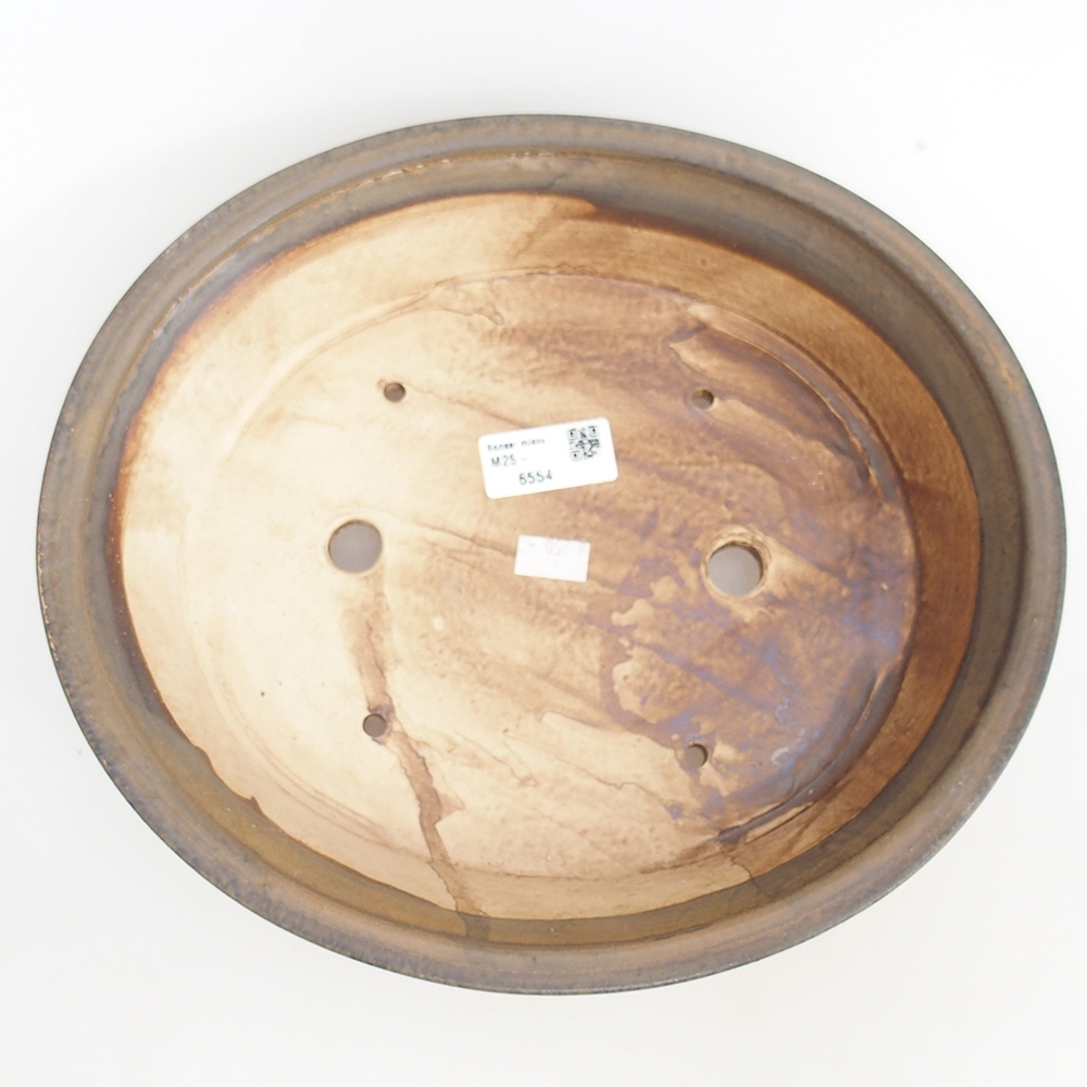 Bol à bonsaï en céramique 28 x 25 x 6,5 cm, brun