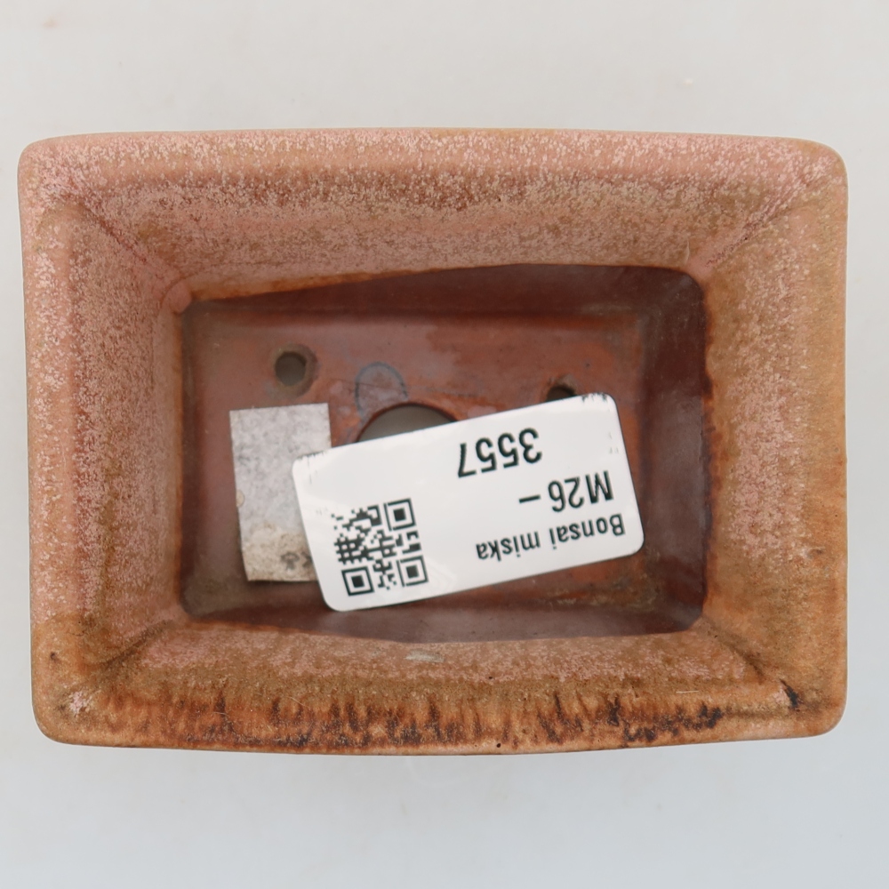 Pot à bonsaï en céramique 8,5 x 6 x 4 cm, couleur rose