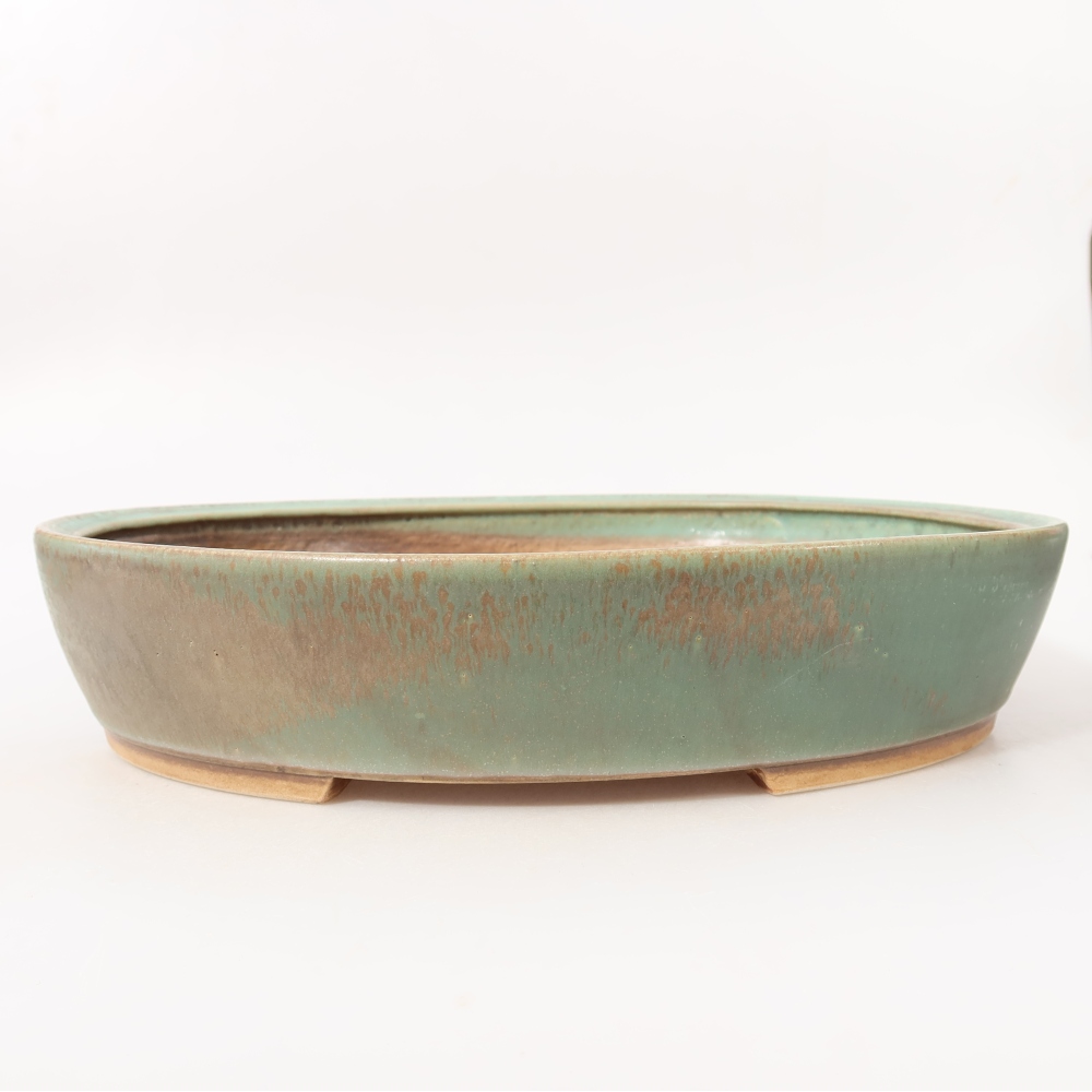 Bol à bonsaï en céramique 31,5 x 27,5 x 6 cm, vert
