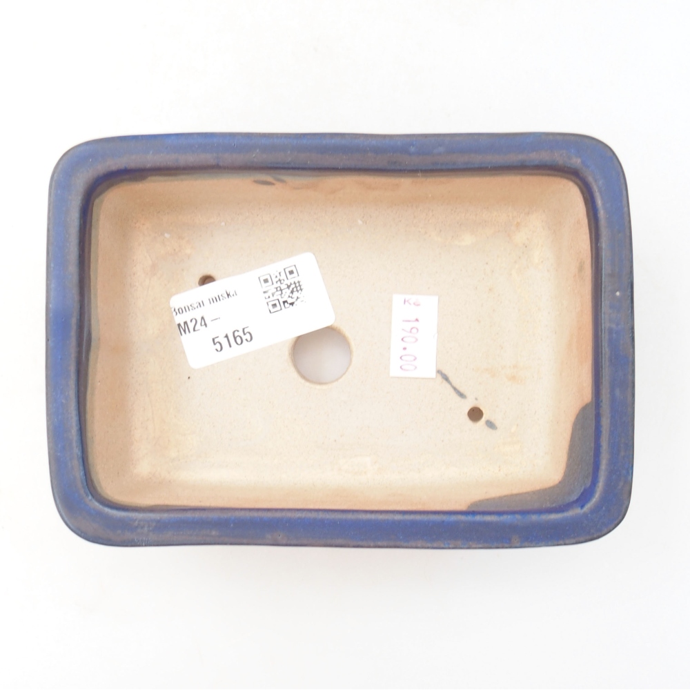 Bol à bonsaï en céramique 13,5 x 9,5 x 4,5 cm, couleur bleu