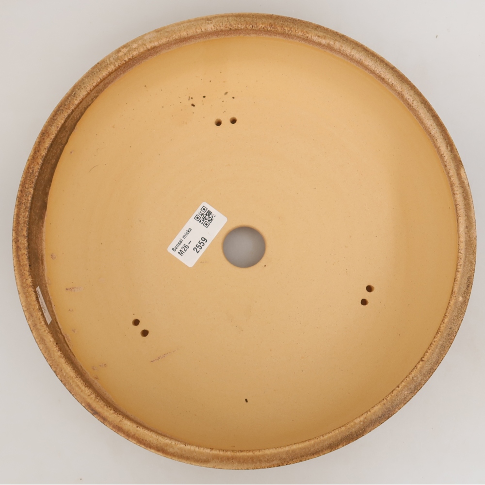 Pot à bonsaï en céramique 26 x 26 x 7,5 cm, couleur marron