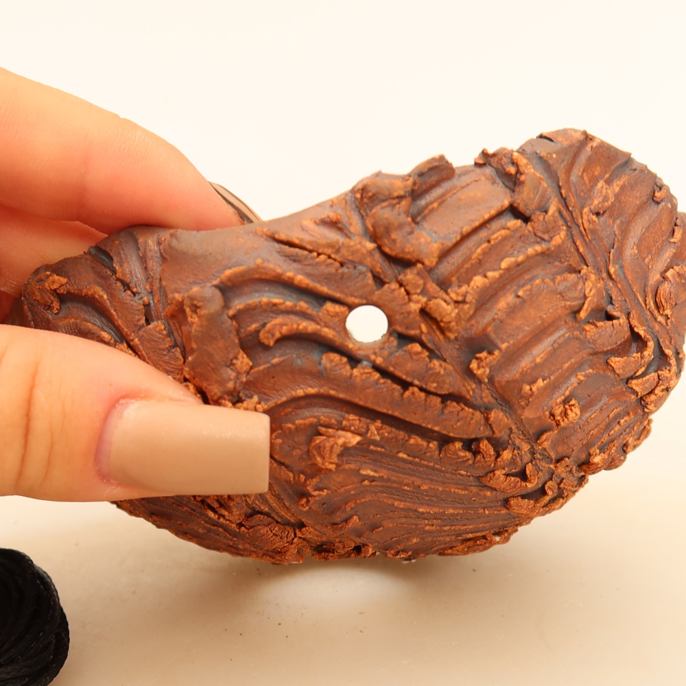 Coquille en céramique pour kokedama, 10,5 x 9 x 6,5 cm, couleur marron