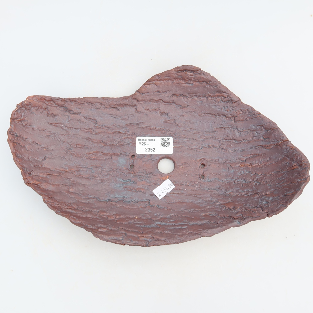 Coquille en céramique  30 x 19,5 x 7 cm, couleur marron