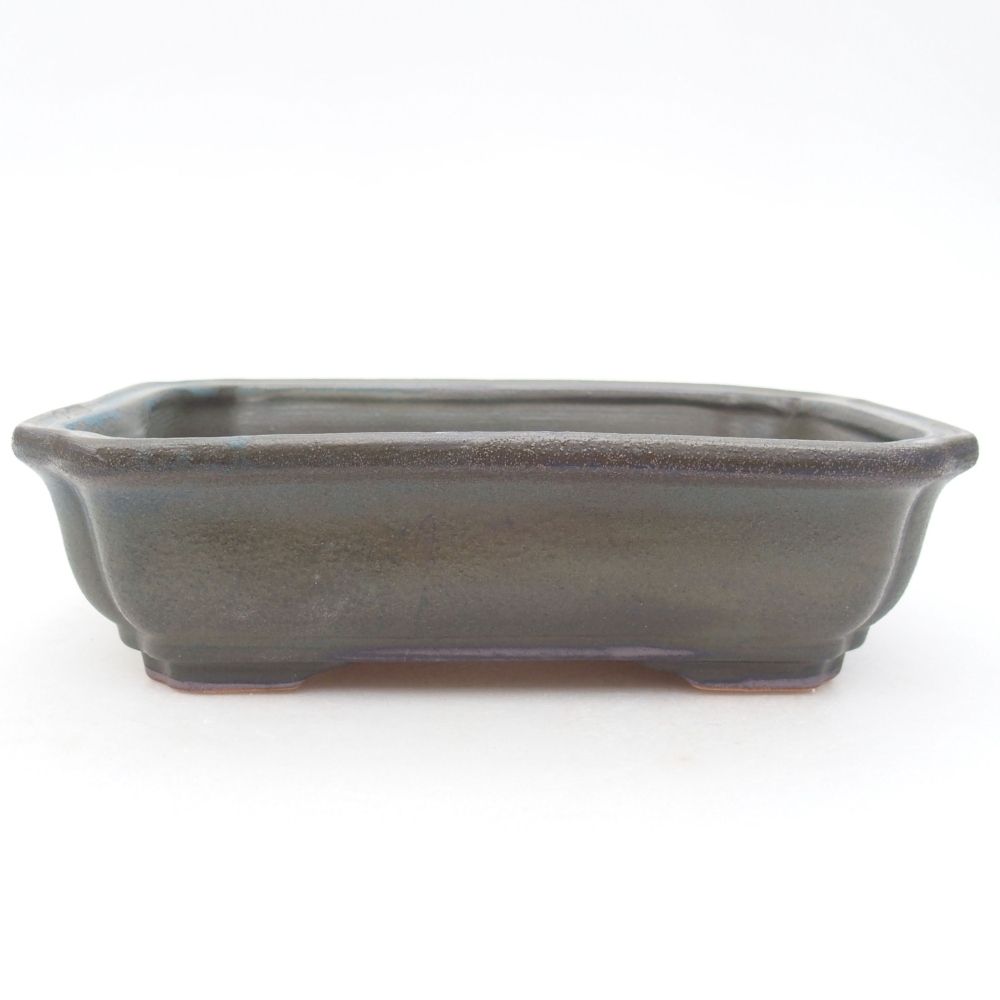 Bol à bonsaï en céramique 18 x 13,5 x 5 cm, gris