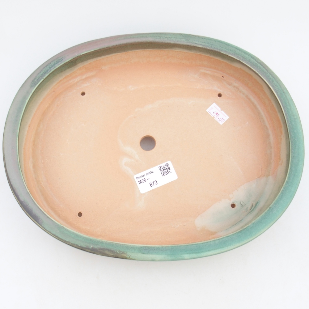 Bol à bonsaï en céramique 26,5 x 21 x 5 cm, vert