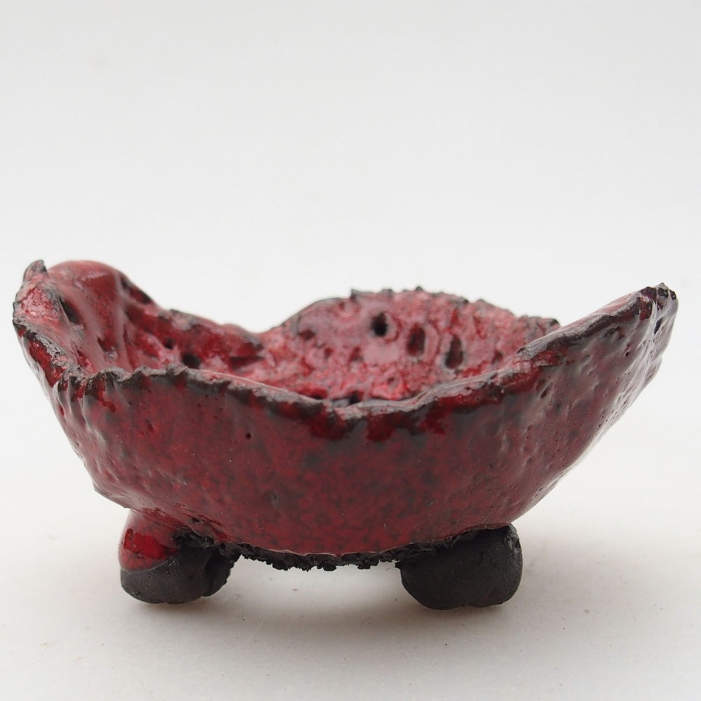 Coquille en céramique 8,5 x 8 x 4,5 cm , couleur rouge
