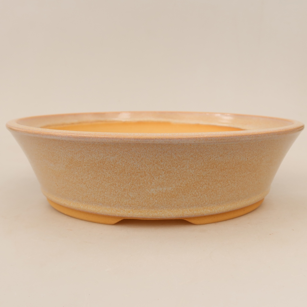 Pot à bonsaï en céramique 27 x 27 x 7 cm, couleur beige