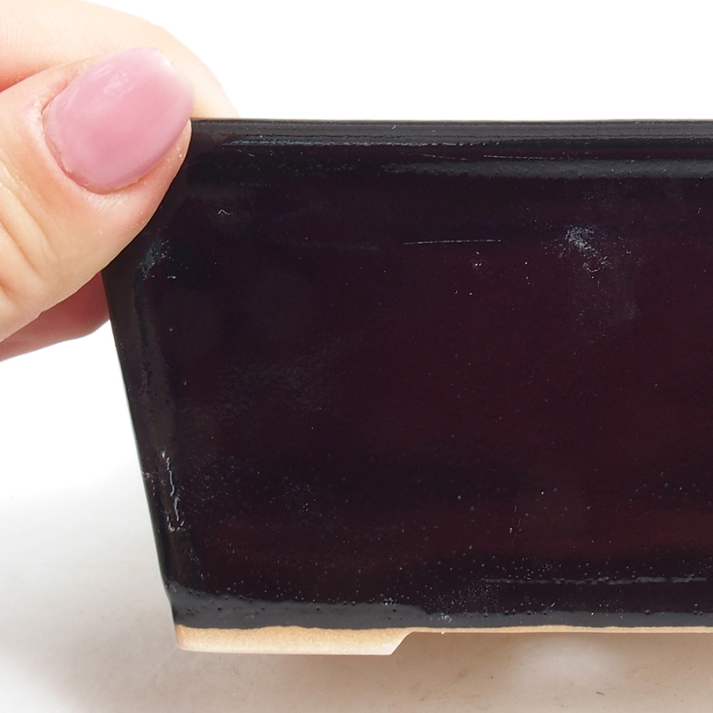 Pot à bonsaï en céramique 11,5 x 10,5 x 6 cm, couleur noire