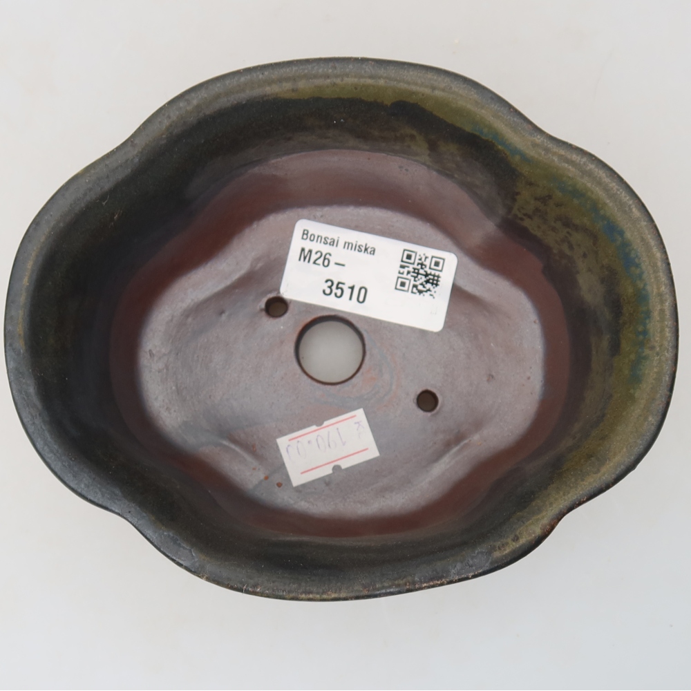 Pot à bonsaï en céramique 13,5 x 11 x 6 cm, couleur marron