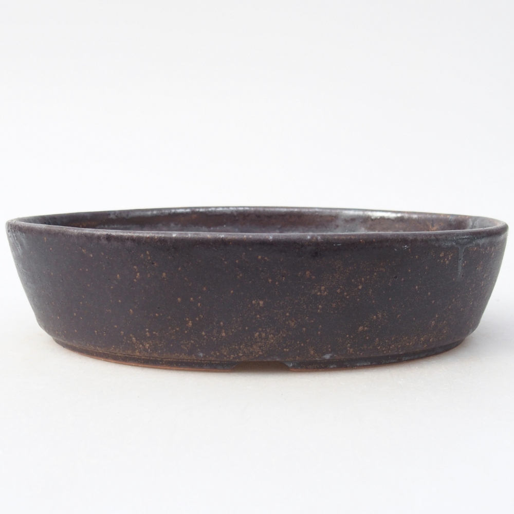 Bol à bonsaï en céramique 18,5 x 13,5 x 4,5 cm, brun