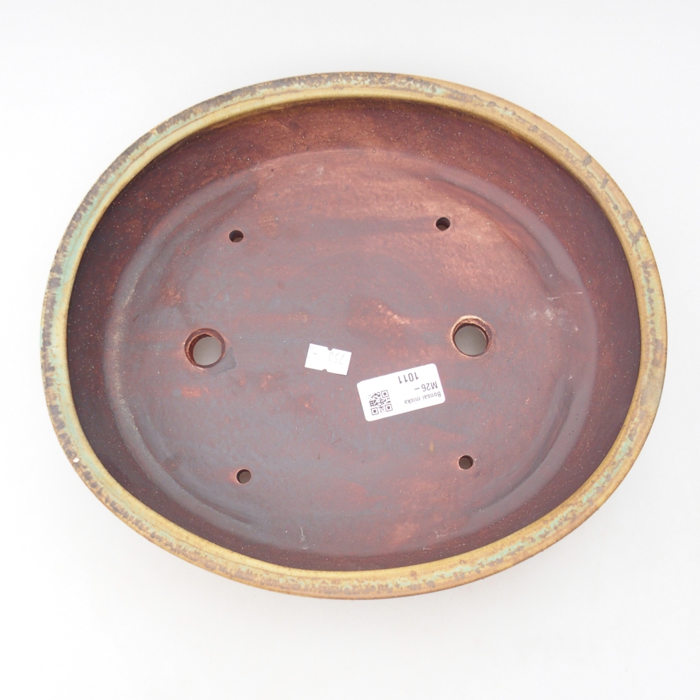 Bol à bonsaï en céramique 28 x 24,5 x 6 cm, vert