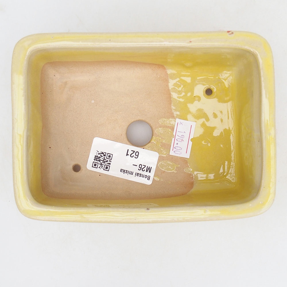 Bol à bonsaï en céramique 13,5 x 10 x 4,5 cm, jaune