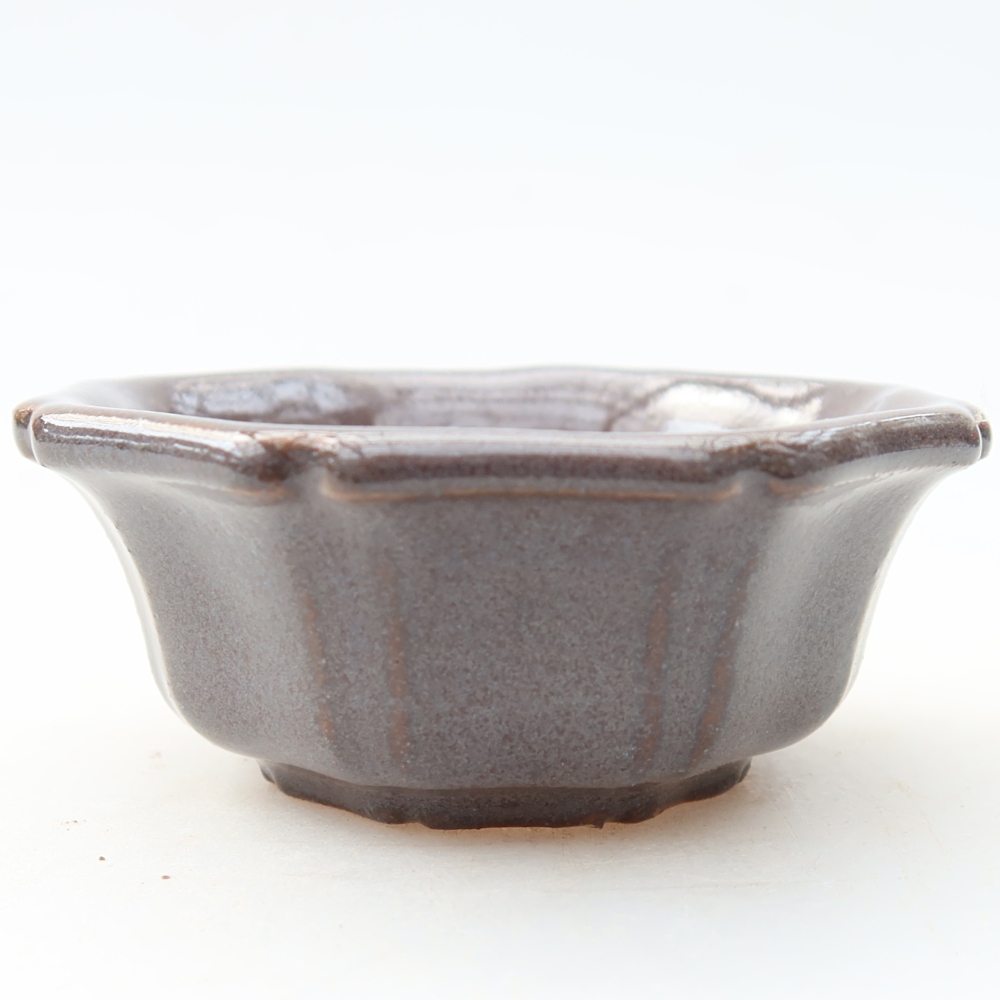 Pot à bonsaï en céramique 6 x 6 x 2,5 cm, couleur grise