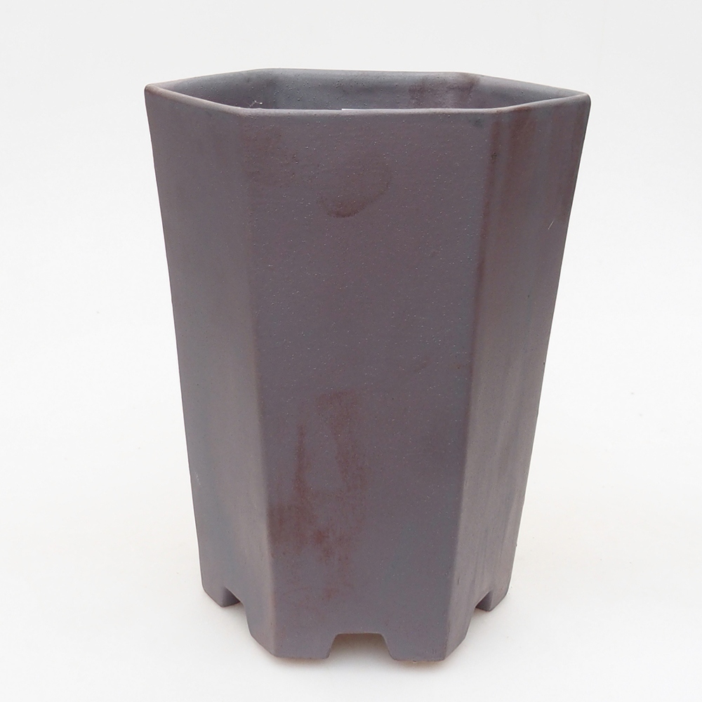 Bol à bonsaï en céramique 13 x 11,5 x 17 cm, couleur métal