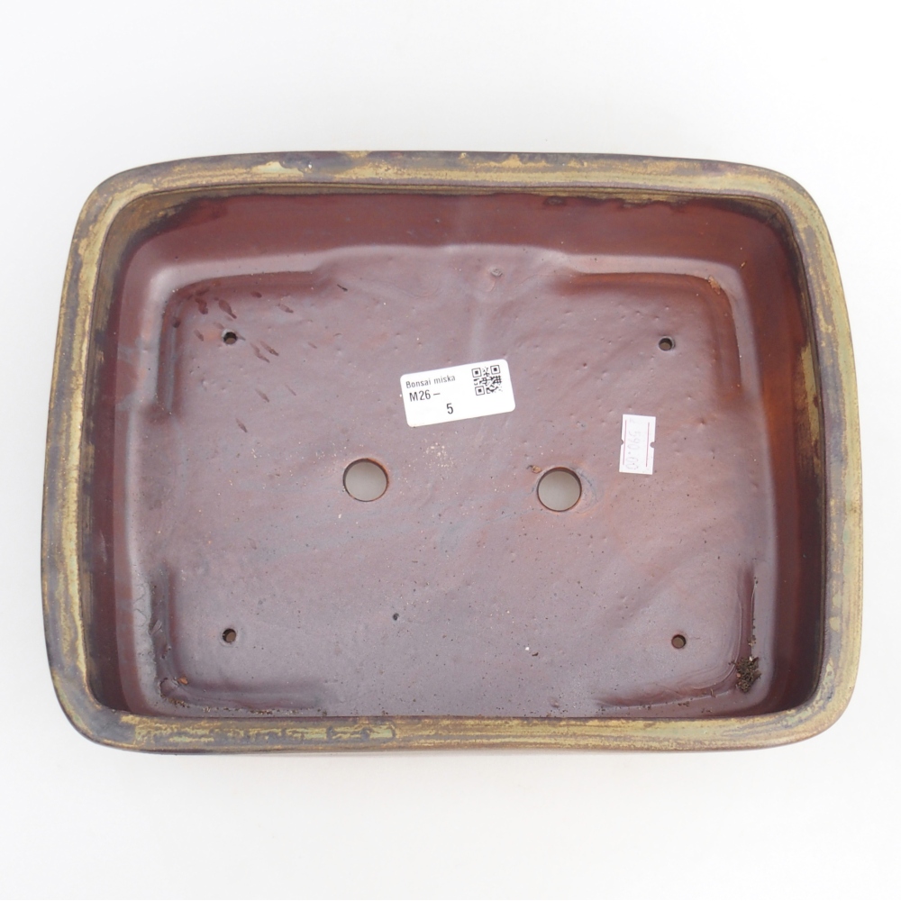 Bol à bonsaï en céramique 26,5 x 20,5 x 7 cm, vert