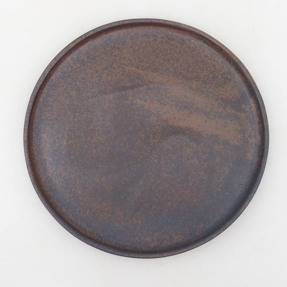 Console ronde pour bonsaïs D7-S - 16 x 16 x 1 cm - marron