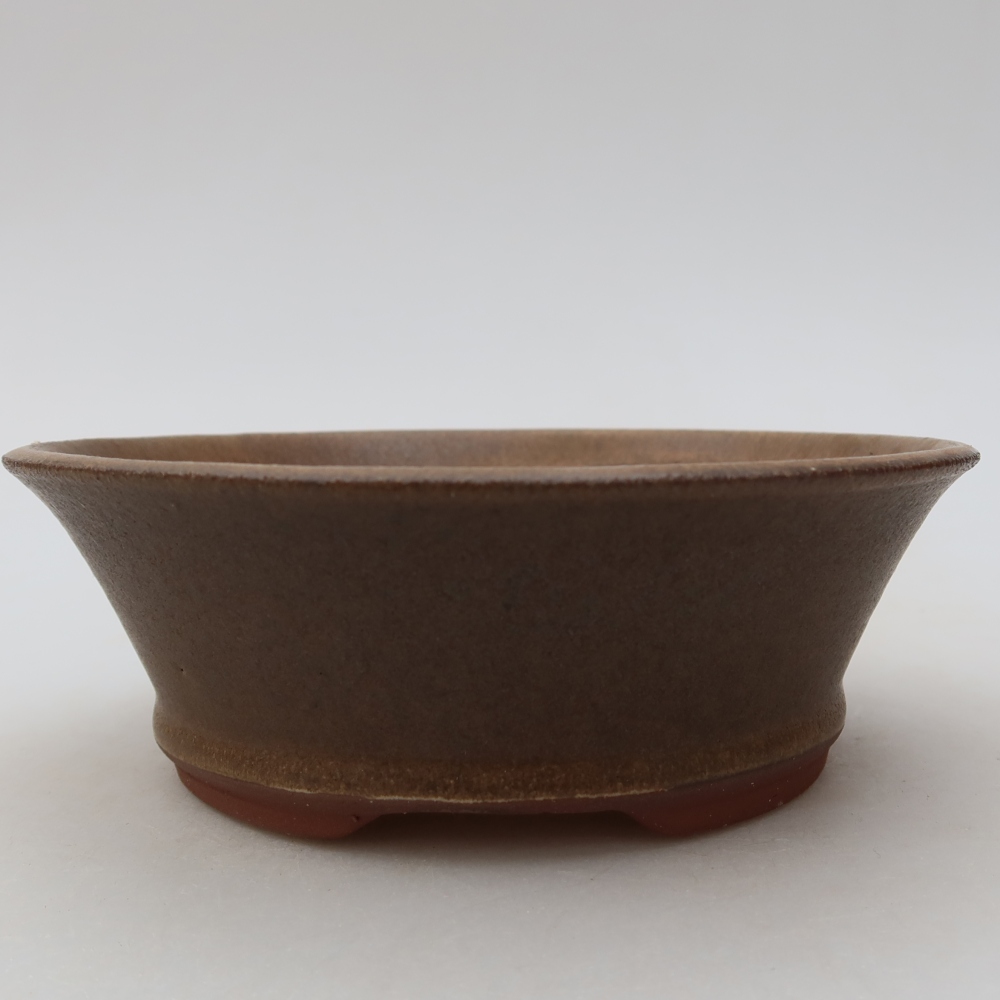 Bol à bonsaï en céramique 15 x 15 x 5 cm, brun
