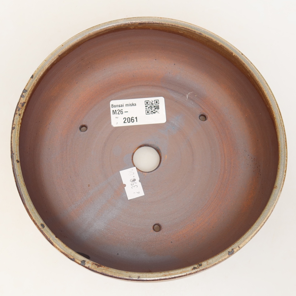 Pot à bonsaï en céramique 17 x 17 x 5,5 cm, couleur marron
