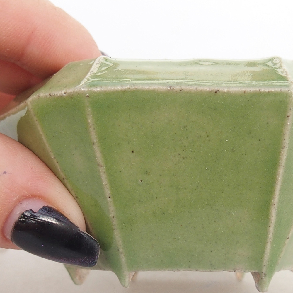 Bol à bonsaï en céramique 8,5 x 8 x 4 cm, vert