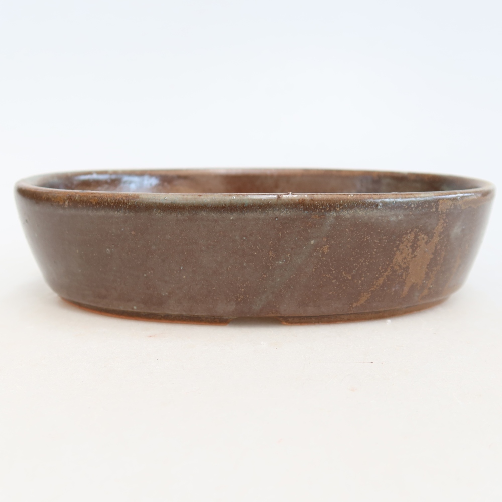 Bol à bonsaï en céramique 18,5 x 13,5 x 4,5 cm, brun