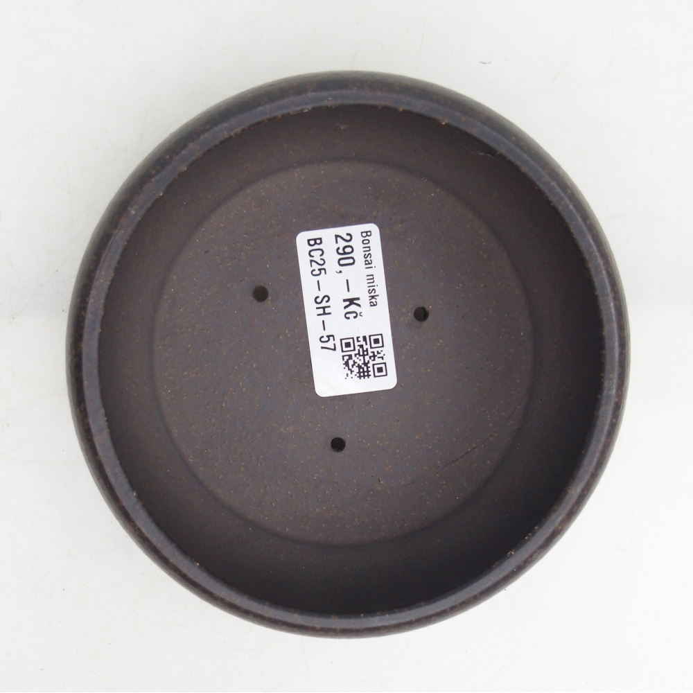 Bol à bonsaï en céramique 12 x 12 x 5 cm, couleur ocre brunâtre