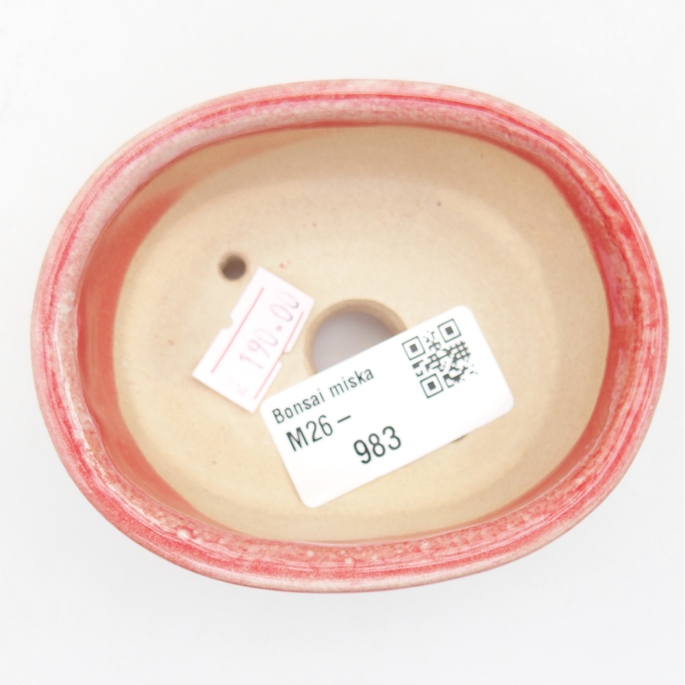 Bol à bonsaï en céramique 9 x 7,5 x 3,5 cm, couleur rouge
