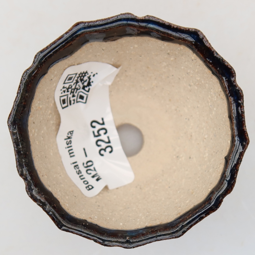 Pot à bonsaï en céramique 5,5 x 5,5 x 3,5 cm, couleur bleue