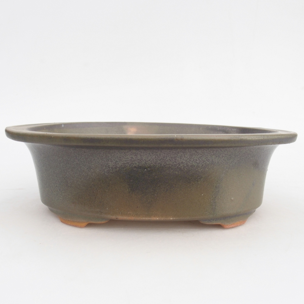 Bol à bonsaï en céramique 22,5 x 18,5 x 7 cm, vert