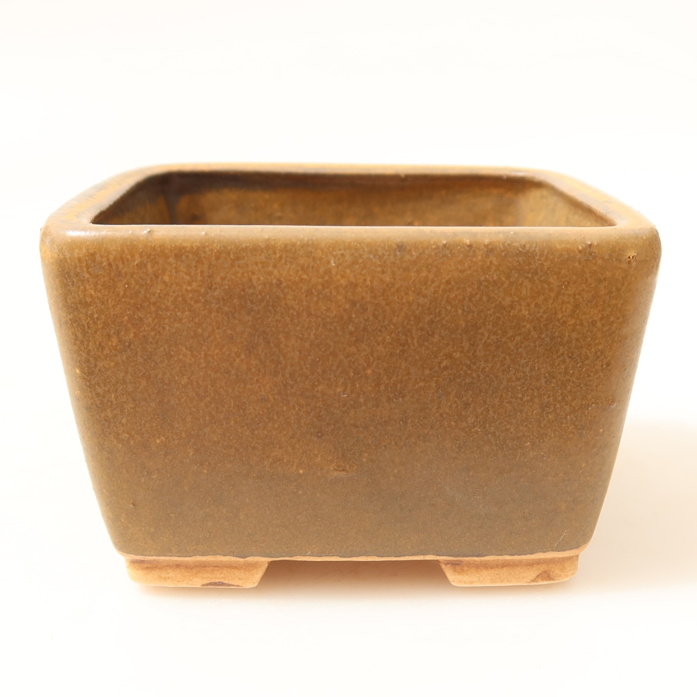 Bol à bonsaï en céramique 8,5 x 8,5 x 5,5 cm, brun