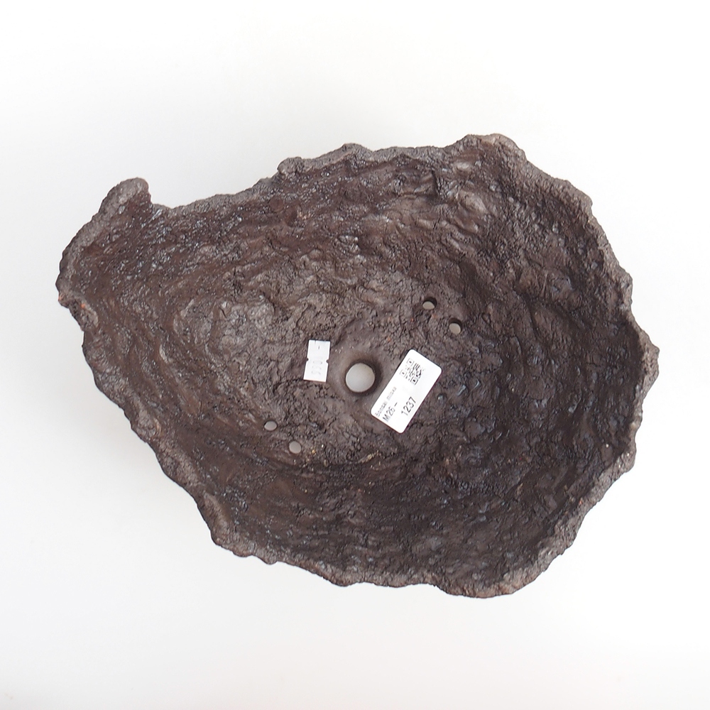 Coquille en céramique 23 x 20 x 18 cm , couleur marron