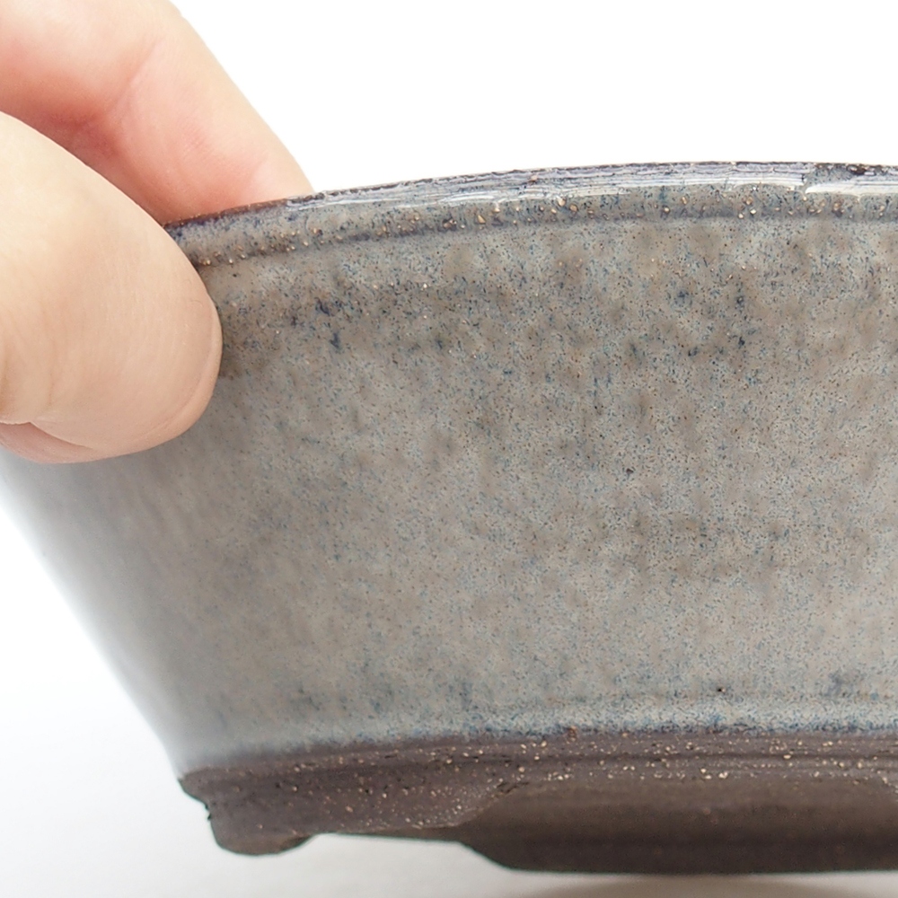 Bol à bonsaï en céramique 19 x 19 x 6 cm, gris