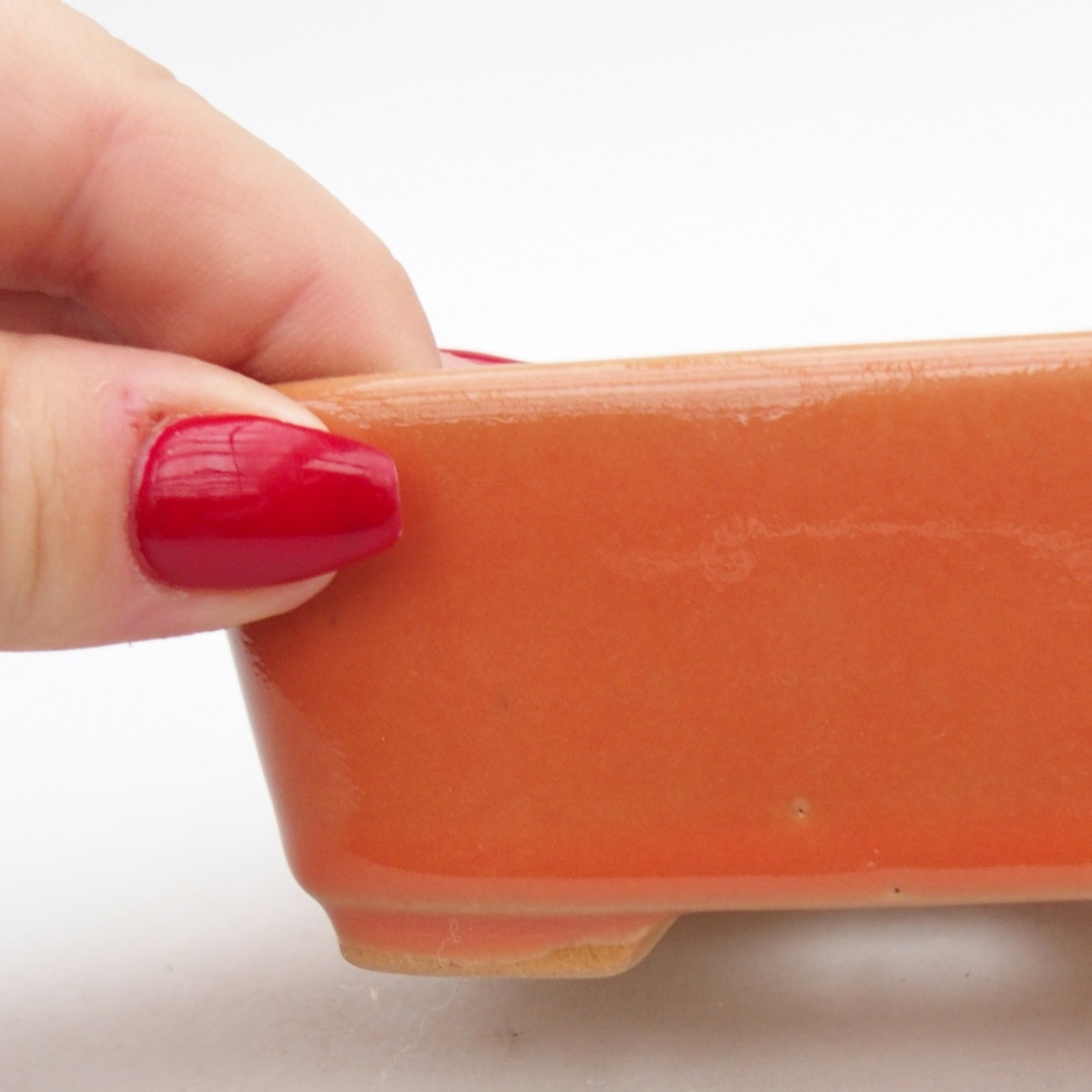 Bol à bonsaï en céramique 10,5 x 8,5 x 4 cm, orange