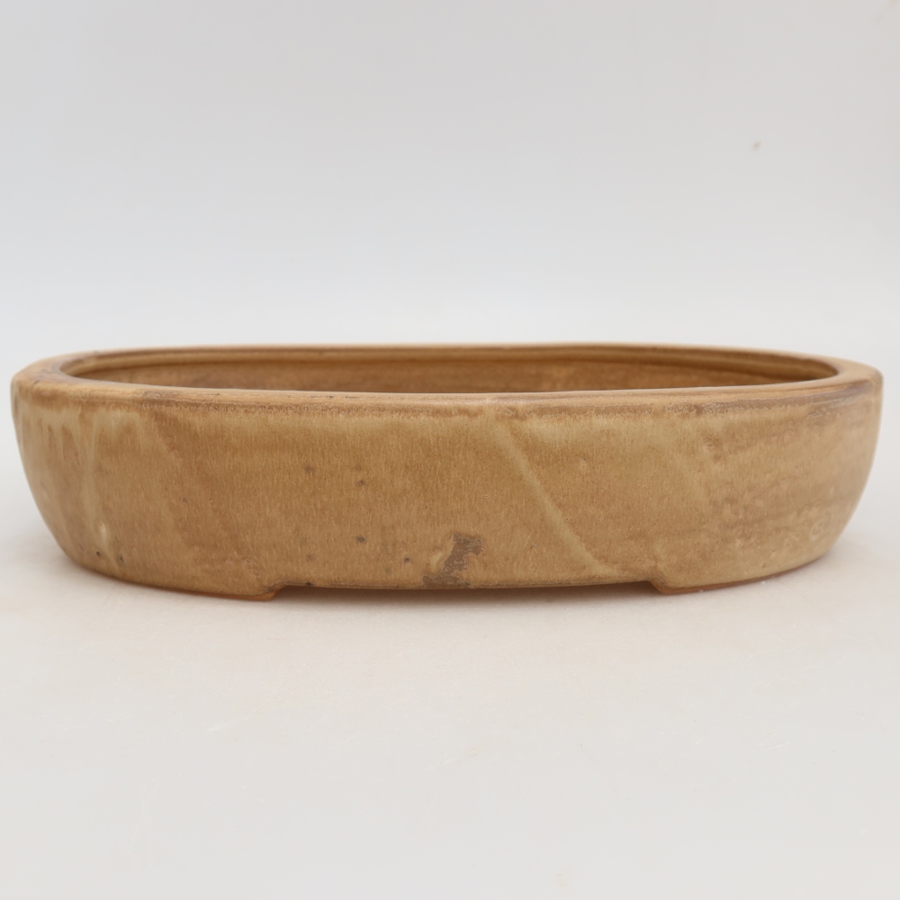 Bol à bonsaï en céramique 27 x 21 x 5,5 cm, couleur beige