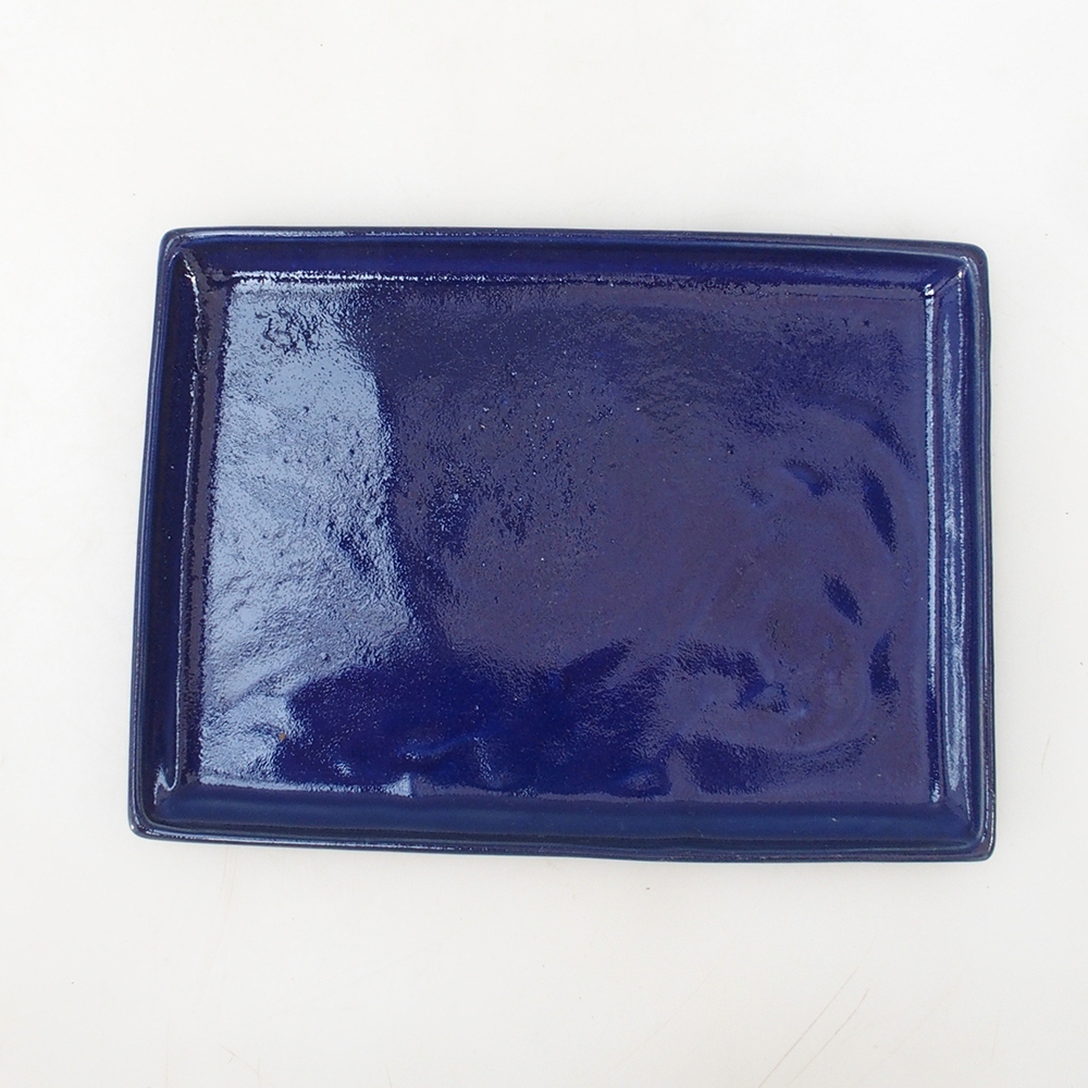 Soucoupe Bonsaï rectangle 22,5 x 17 x 1,5 cm - bleu