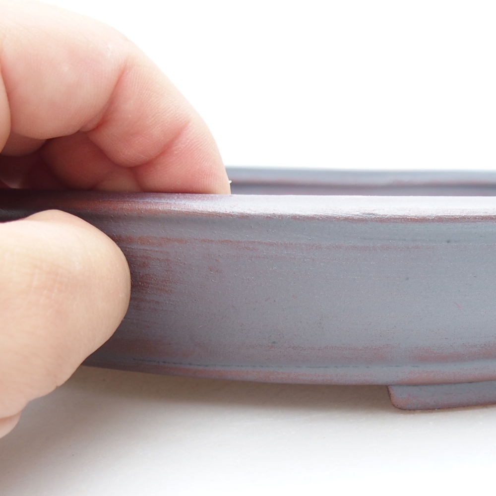 Bol à bonsaï en céramique 25 x 20 x 4 cm, couleur métal