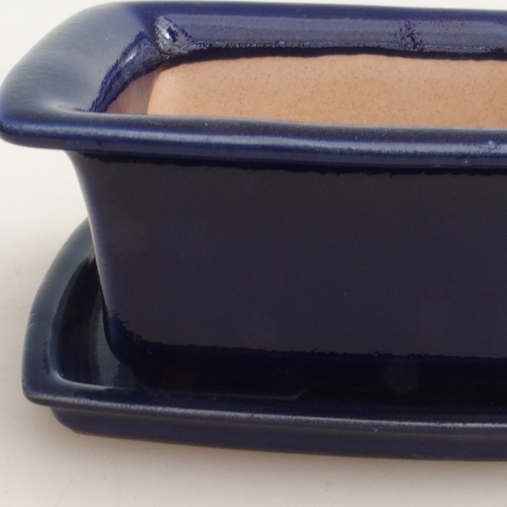 Bol bonsaï + soucoupe H11 - 11,5 x 10 x 4 cm - bleu