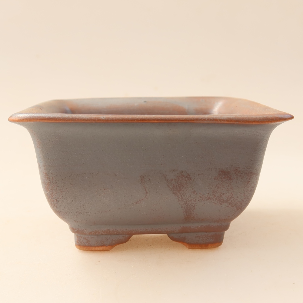 Pot à bonsaï en céramique 9,5 x 9,5 x 5,5 cm, couleur métallique