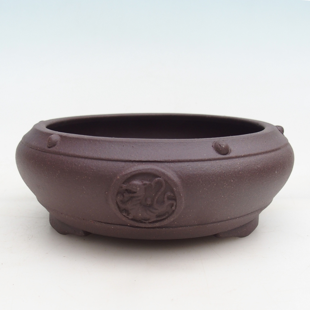 Bol à bonsaï en céramique 15,5 x 15,5 x 5 cm, brun