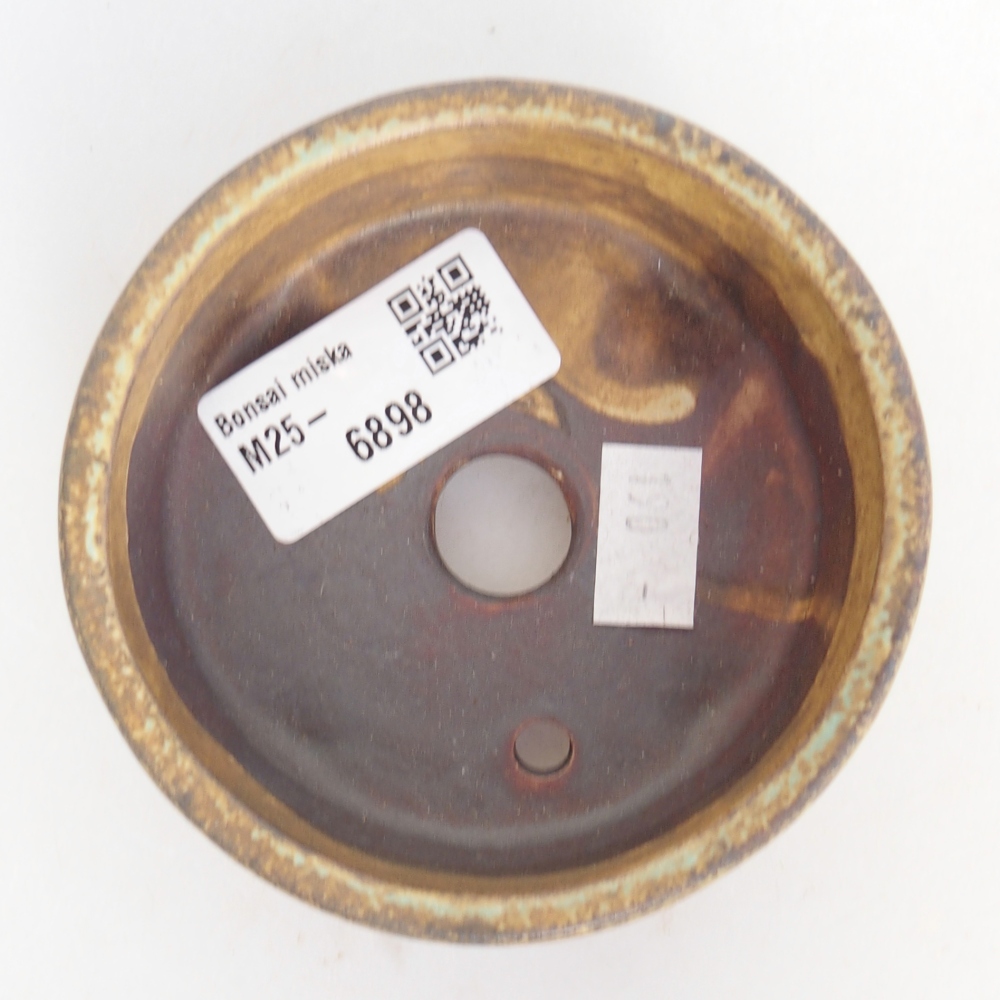 Bol à bonsaï en céramique 9 x 9 x 3,5 cm, brun