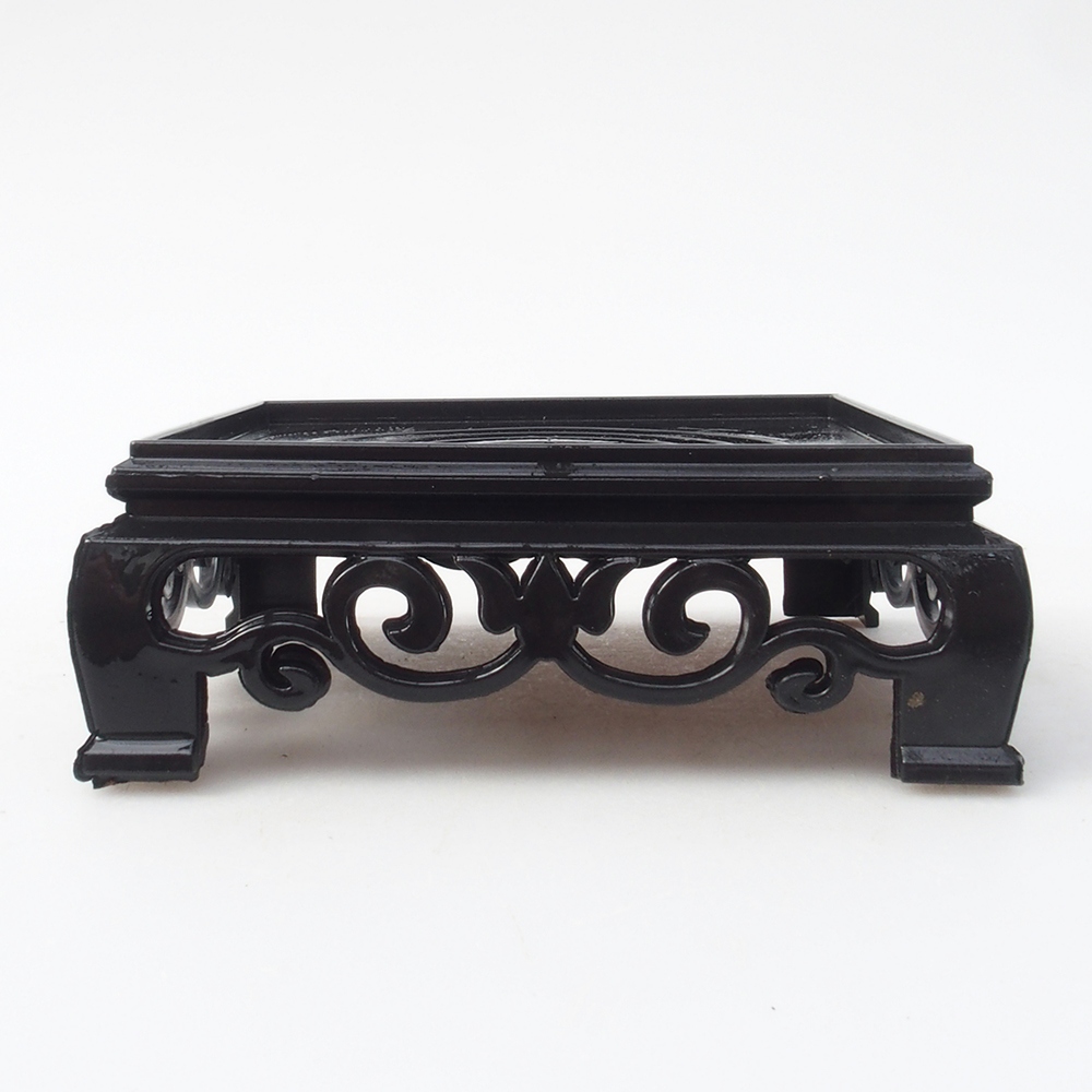 Table de bonsaï en plastique carrée 11 x 11 x 3,5 cm, couleur noire