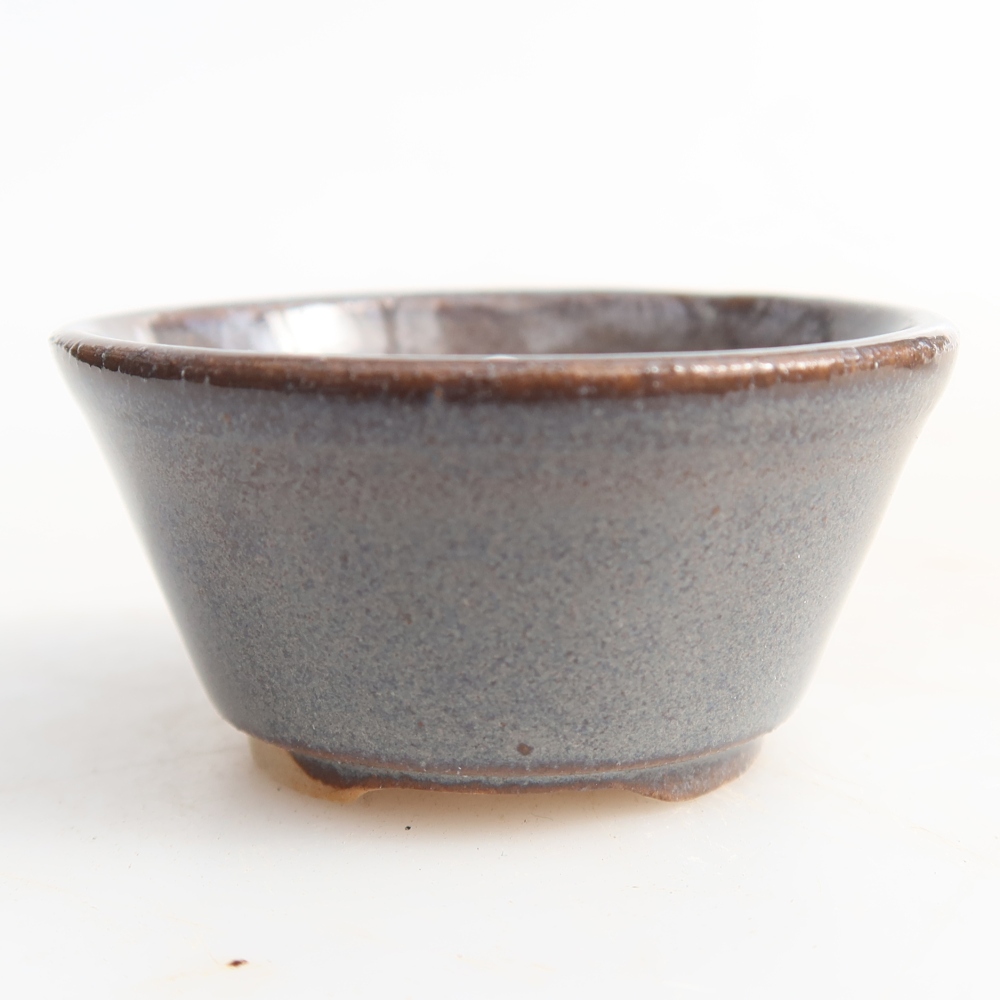 Pot à bonsaï en céramique 4,5 x 4,5 x 2,5 cm, couleur grise