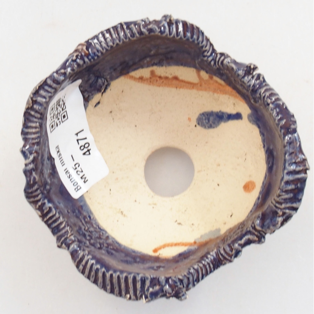 Coquille en céramique 7 x 7 x 5 cm , couleur bleu