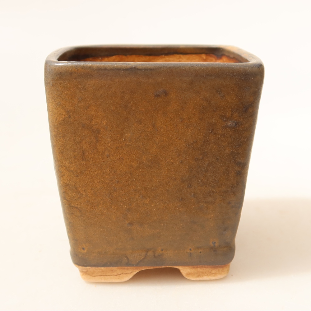Bol à bonsaï en céramique 6,5 x 6,5 x 7 cm, brun