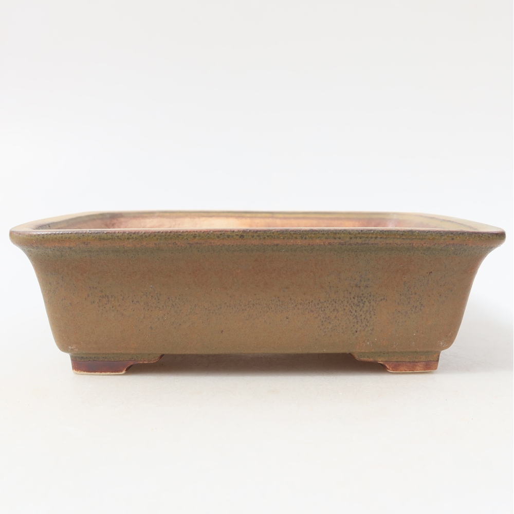 Bol à bonsaï en céramique 17,5 x 14,5 x 5,5 cm, brun